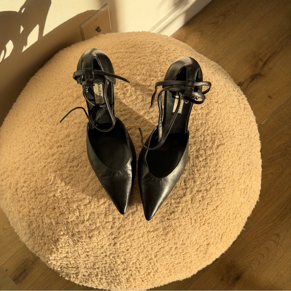 Balenciaga Black Pointed Toe Heels